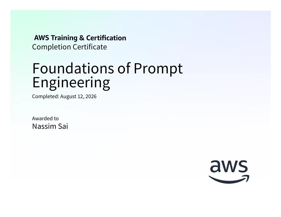 Foundations of Prompt Engineering certificate